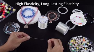 1mm Elastic Bracelet String, 2 Rolls of Crystal Clear Elastic Cord for Bracelets, Necklaces, Beading, and Jewelry Making (200 m)