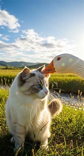 Unbelievable Trust The Cat That Hugs A Goose