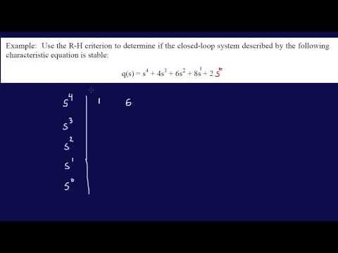 Finding Stability Given a Simple Characteristic Equation-FE/EIT Review