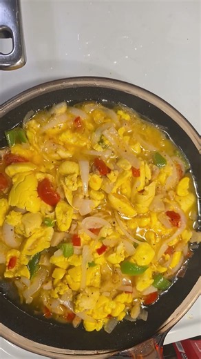 Jamaican rice and peas with ackee and saltfish.