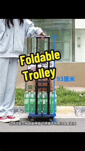 Portable Foldable Trolley with 6 Wheels
