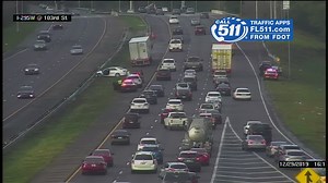 All lanes back open after crash with injuries causes delays on I-295 NB near 103rd Street