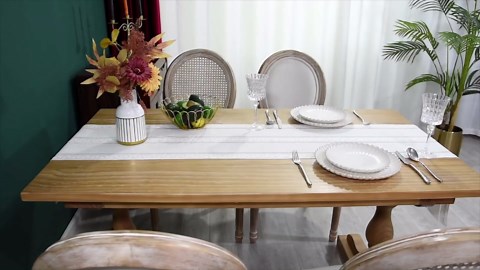 Farmhouse Rustic Table Runner Braided Stripe Table Runners Embroidered Table Decorations for Kitchen Living Room Dining Holiday and Party Coffee 13x36 Inch