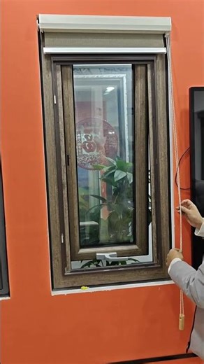 Manual pull cord roller blind, product installation and details.