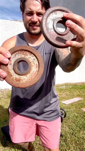 RESTAUREI MEUS PESOS DA ACADEMIA #reforma #reformas #restauração #gym #workout #academia