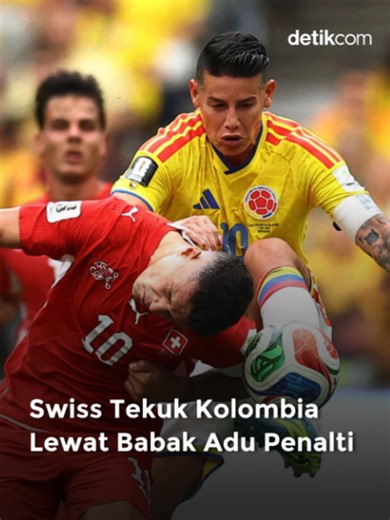 Swiss jadi tim terakhir yang memastikan lolos ke perempatfinal Piala Dunia 2026. Swiss mampu mengalahkan Kolombia 4-3 lewat adu penalti di 16 besar.⚽️🇨🇭🇨🇴 Laga ditentukan lewat adu penalti usai imbang 0-0 selama 120 menit. Swiss bakal berjumpa dengan Argentina di 8 besar Mampukah Swiss beri kejutan singkirkan Argentina,detikers? 👀 Baca berita selengkapnya hanya di detik.com ! Foto: Duel pemain Swiss dengan Kolombia (Reuters) Craetor: Jo #Swiss #Kolombia #detikcom #SerunyaBola #PialaDunia
