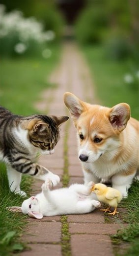 Chick Pranks Puppy & Kitten!