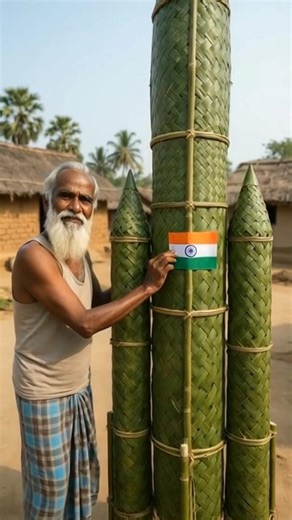 Village Grandpa Made Rocket from Palm Leaves 🇮🇳 | #trending #craft #ai #viral #shorts #aishorts