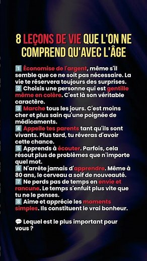 🕰️ 8 LEÇONS DE VIE que l'on ne comprend qu'avec l'âge #citations #motivation #citationsprofondes