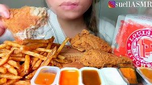 *CRUNCHY* ASMR POPEYES Fried Chicken & Cajun Fries 먹방 *No Talking* Eating Sounds