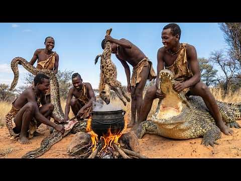 Hadzabe Hunters Nearly Lost Their Lives Hunting Crocodiles, Hyenas and Massive Pythons in Africa