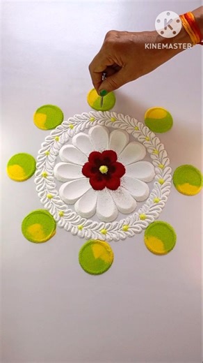5 minutes rangoli design #easyrangoli