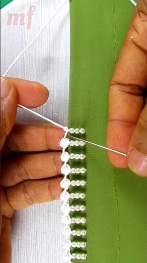 Beautiful Saree Lace Design with Beads | Hand Embroidery with Needle & Thread | DIY Lace Work#diy