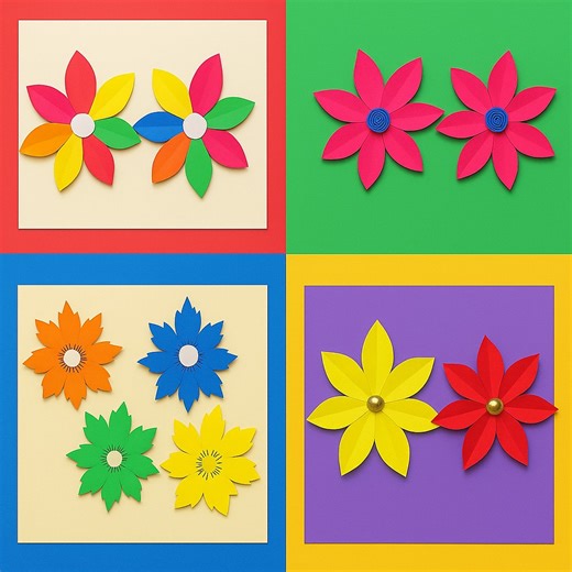 4 Ways To Make Paper Flowers/Easy Paper Flower Craft 🌺 Zahid craft #paperflowers #4wayspaperflowers #fbcraft #diycrafts | Zahid craft