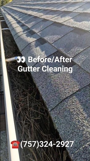 Gutter Cleaning Before & After #pressurewashing #guttercleaning