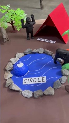 Creative Shapes Model for Kids! 🔺🦁 | Animal Park Math School Project #Shorts