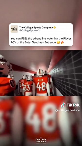 Virginia Tech Enter Sandman Player POV | College Football Entrance Clip