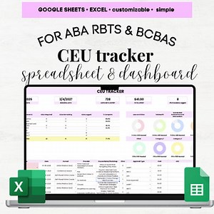 aba bcba CEU Tracker, CEU log, aba bcba therapy, continuing education tracker