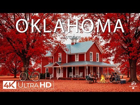 🍁 Autumn in Oklahoma 4K UHD – Golden Forests, Red Barns & Peaceful Countryside