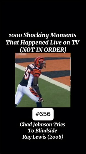 Caught Live on Instagram: "In a classic NFL matchup between the Cincinnati Bengals and Baltimore Ravens, flamboyant wide receiver Chad Johnson (then known as Ochocinco) attempted a bold blindside block on legendary linebacker Ray Lewis, only for it to backfire spectacularly. The 6’1”, 188-pound Johnson, spotting an opportunity during a run play, charged at the unsuspecting Lewis from his blind side, aiming to deliver a decisive hit on the 6’1”, 245-pound Hall of Famer renowned for his bone-crush