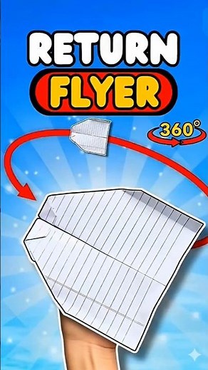 How to Make a Return Flyer ✈️ Paper Plane That Comes Back 360° #shorts