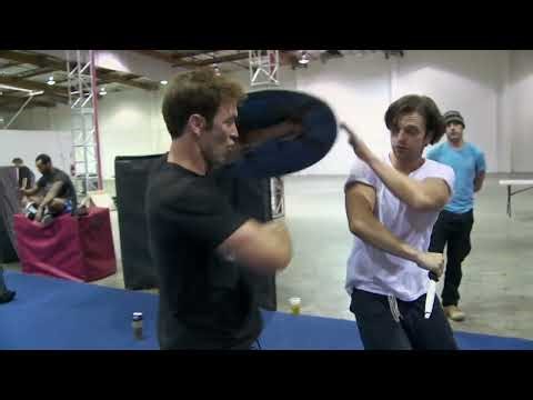 Scarlett Johansson and Sebastian Stan training for Captain America Winter Soldier