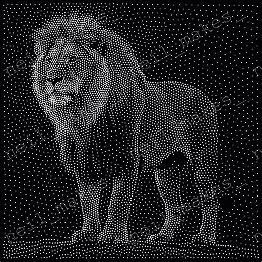 Lion Stipple Art Vector Image Woodworking CNC Router / Laser Engraving File Download (svg, Dxf & Png Files) - Etsy