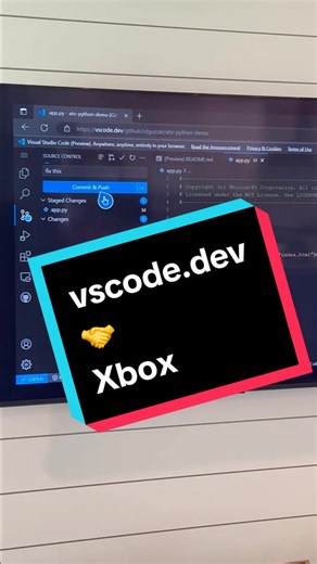Truly can code anywhere using vscode.dev #vscode #techtok #codetok #programming #xbox