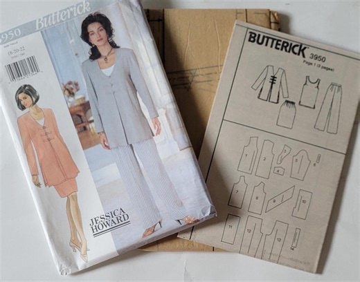 Butterick Sewing Patterns for Womens Pants Tops Skirt & Pants Long Sleeve Blouses, Butterick 3950 Plus Size 18 20 22 Uncut Print 1995 - Etsy Canada