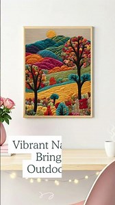 COLORFUL Landscape Quilted Wall Hanging Art - the perfect Spring Refresh!