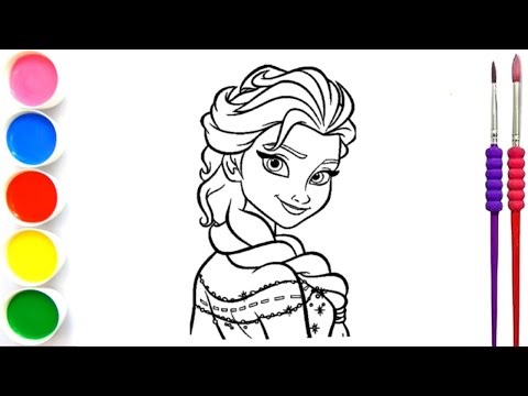 How to Draw Elsa ❄️ | Easy Elsa from Frozen Drawing and Coloring for Kids Step by Step