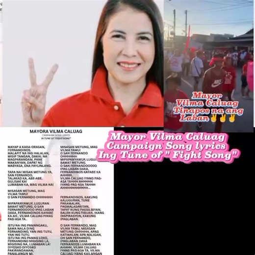 16K views · 68 reactions | Mayor Vilma Caluag Campaign Song Lyrics...
