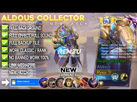Script Skin Aldous Collector - Realm Watcher No Password | Full Effect Voice | Patch Terbaru