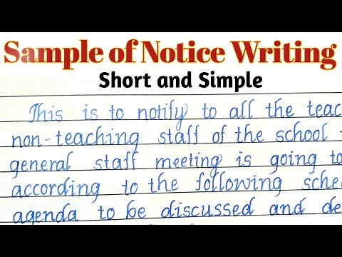 How to write a Notice for meeting with agenda in English | Beautiful English Handwriting learning
