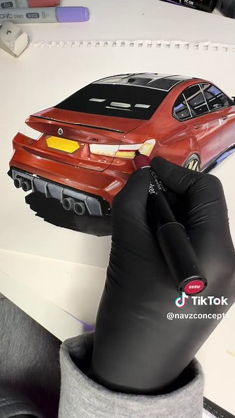 How to Draw BMW G80 M3 Tail Lights