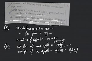 Convert the following word problem into algebraic expression. (... | Filo