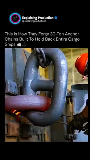 Explaining Everything ™ | Giant anchor chains are manufactured through a complex, heavy-duty industrial process that combines high-strength materials, intense heat,... | Instagram