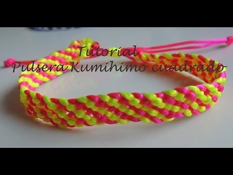 DIY Tutorial pulsera kumihimo cuadrado con cierre ajustable. bracelet kumihimo square.