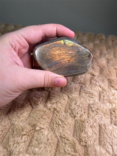 Orange Flash Labradorite Freeform | Polished Crystal | Rainbow Flash Stone | One of a Kind - Etsy