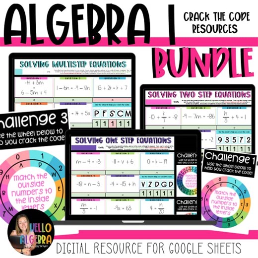 High School Algebra 1 Digital Crack the Code Activities Bundle
