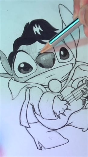 Amadeus Garuda on Instagram: "Drawing STITCH as Elvis Presley | Disney Lilo and Stitch #drawing #disney #stitch #liloandstitch #liloystitch #sculpture #sculpting"