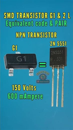SMD TRANSISTOR G1 & 2L equivalent code #electronic #audio #repair #power #tech #information #short