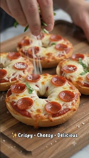 Pepperoni Pizza Bagel Bites The Ultimate 10 Minute Snack #easyrecipes #foodie #breakfast