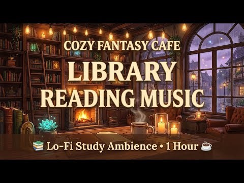Candlelit Fantasy Cafe | Warm Library Lo-Fi | Study Ambience for Reading & Focus [1 Hour Relaxing]