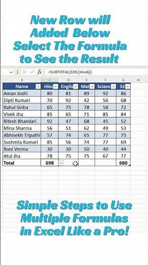Simple Steps to Use Multiple Formulas in Excel Like a Pro! #exceltips #exceltricks #exceltutorial