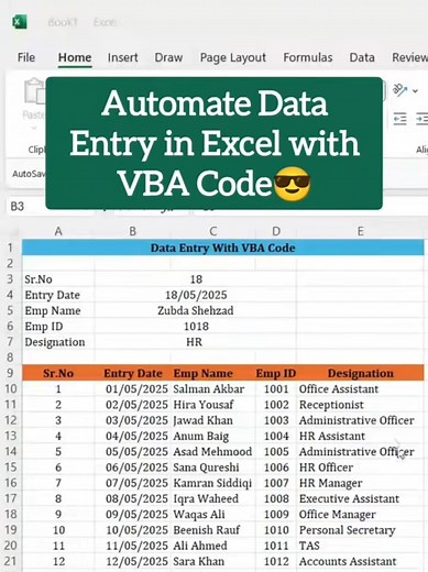Automate Data Entry in Excel using VBA Tools