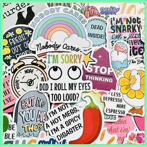 50 Adult Funny Jokes Stickers, Sarcasm Quote Sticker Pack, Aesthetic Vinyl Waterproof Stickers for Laptop Phone Luggage - Etsy Canada