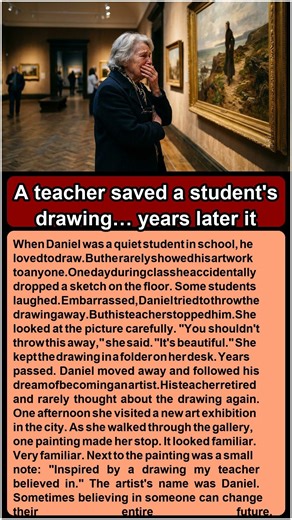 A Teacher Saved His Drawing… Years Later It Appeared in a Museum #youtubeshorts #music