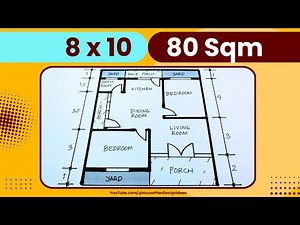8x10 House Plan Design 80 square meter 2 Bedroom