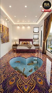 Galaxy Epoxy Floor With Hidden Aquarium Transformation! 9 #interiordesign #aquarium #shorts #viral